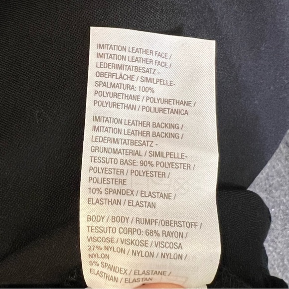 Belle by Kim Gravel Women’s V-Neck Black Faux Leather Mix Dress Size M - Picture 6 of 11